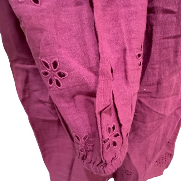 Sundance Chantae Eyelet Dress Womens S Raspberry Pink Purple Pintuck Lace Alabas - Picture 6 of 16